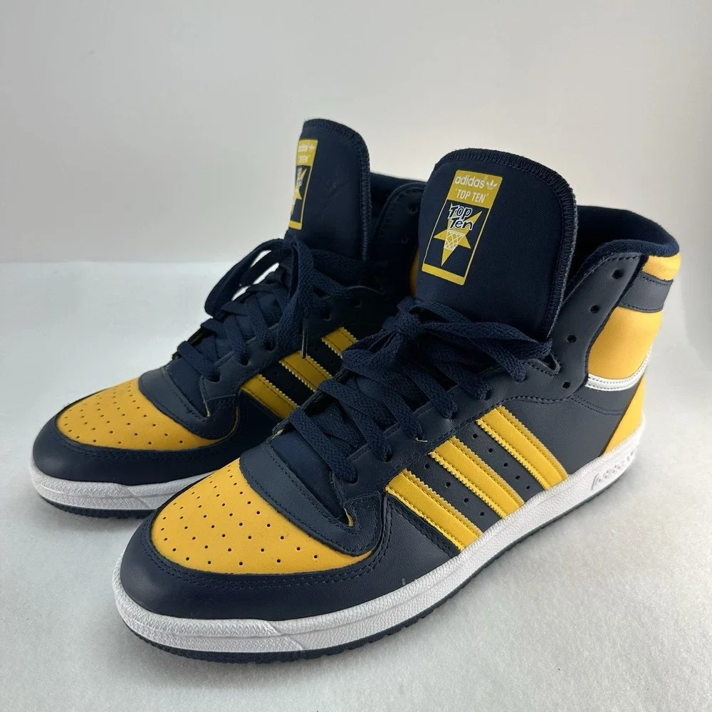 adidas Top Ten RB FV4926 Men's Size 11 Navy Yellow High Top Sneakers New
